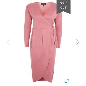 TOPSHOP Pink Wrap Dress